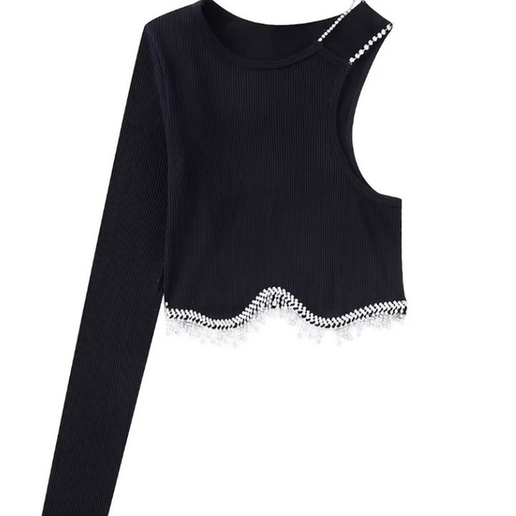 Zara Rhinestone Fringe Top - Picture 2 of 2